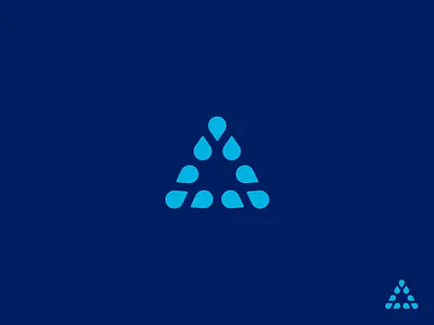 WIP Water Mark Direction 1 blue brand branding design grid identity logo mark triangle water