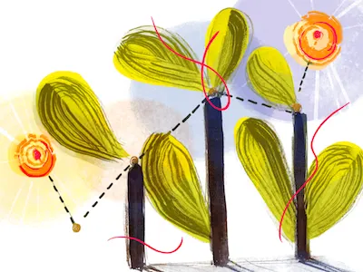 Data Informed bar graph data illustration ink spot illustration