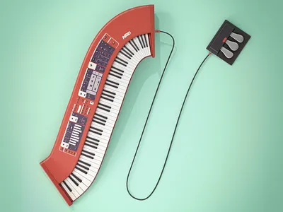 N is for Nord Stage 36daysoftype 3d analogue c4d cinema4d design illustration n nord retro synthesizer vintage
