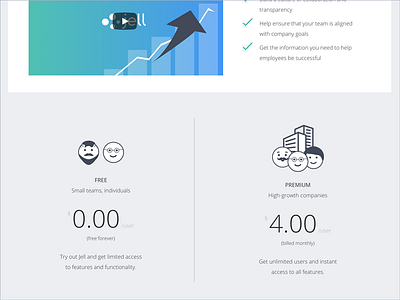 Jell's Pricing Page css flat flat design form html pricing ui ui design ux visual design web app web design