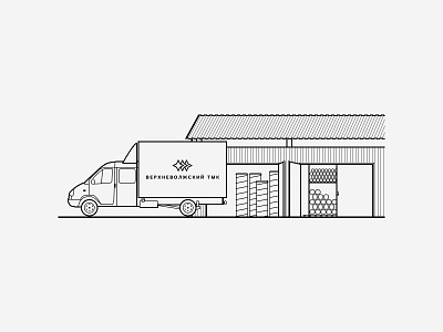 4 Industrial Illustrations industrial machine outlined worker workshop