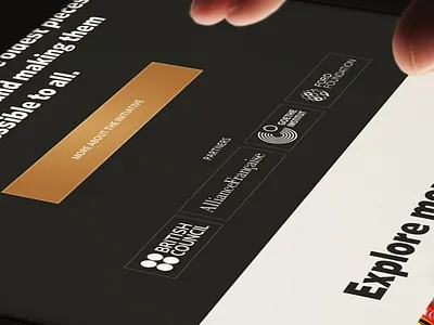 Museum africa artefact blue and yellow design design handsup masonry ui ux website