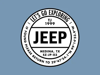 Jeep Sticker decal jeep typography