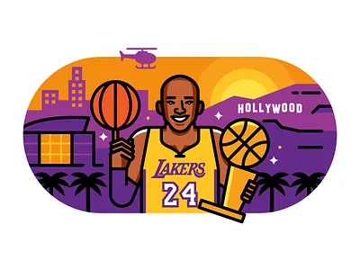 Kobe basketball illustration kobe bryant lakers los angeles nba vector
