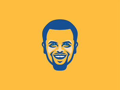 Curry basketball face icon illustration logo sports warriors