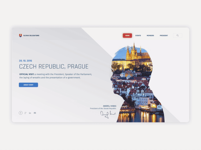 Animation / Kiska - President of the Slovak Republic animation delegation president simple sketch slovak ui ux web white