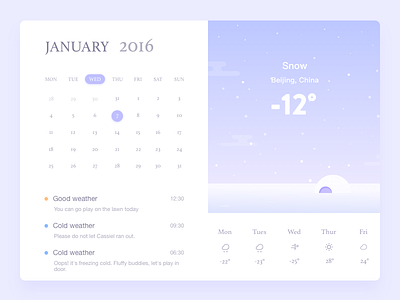 Web／Poof ／Weather illustration interface rainy seasons timeline ui weather web