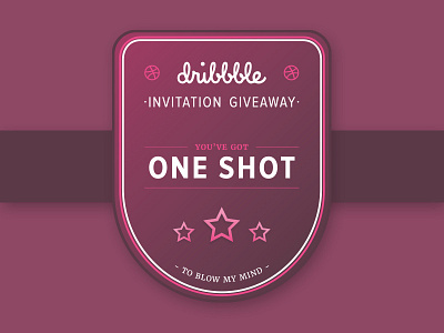 dribbble Invitation Badge 2 badge design draft drafts dribbble invitation invitations invites pink