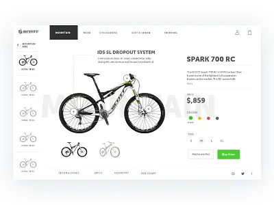 Bike Product Page Concept bike clean concept design ecommerce flat layout product simple ui ux web