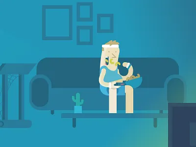 Lazy poofs cheesy eating exercise food hero illustration lazy poofs strap wearable website