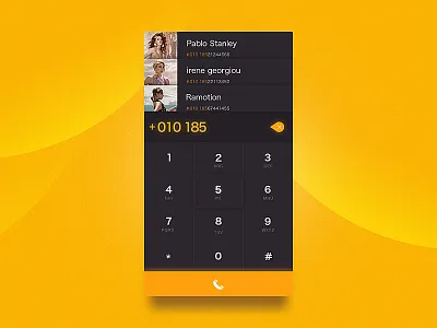 Day 02 - call interface app call card design ui yellow