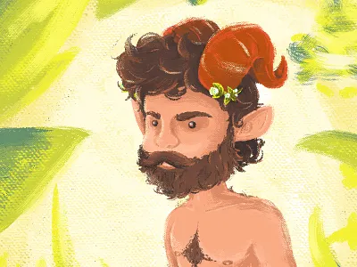 Satyr art digital illustration portrait satyr sketch
