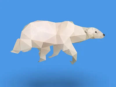 Swimming Polar Bear. animals bear cute animals illustration low poly low polygon photoshop polar bear ui ux vector art web design