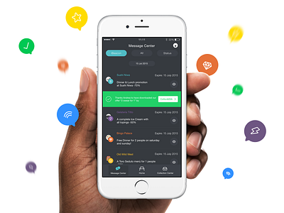 Message Center UI app center interface message notifications scontu ui user ux