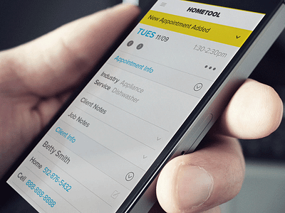 HomeTool Mobile Scheduling app calendar clean mobile google calendar home scheduling service app yellow app