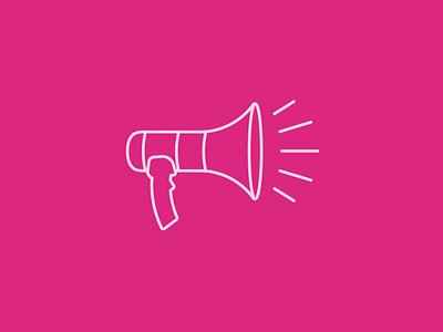 Pink Megaphone announcement icon design line art line icon megaphone pink