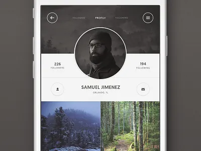 User Profile Screen app daily dailyui design interface mobile photography profile ui user ux web