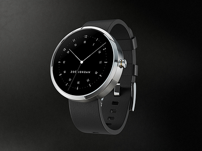 Zoe Jordan Watch face - 'Travel' clock moto360 smartwatch ui watch wearable