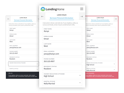 Mortgage Application / Mobile application borrower clean design lending mobile mortgage simple ui ux