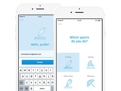 Hello, surfer app ios kitesurfing mobile surfing ui weather wind windsurfing