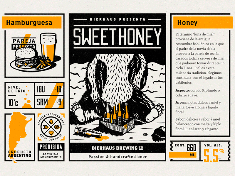 Bierhaus: Full Labels beer bootle brand brewery brewing food handcraft illustration label