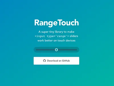 RangeTouch drag github html5 input javascript range slider