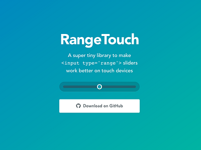RangeTouch drag github html5 input javascript range slider