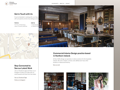 Paul Haffey Design banner contact homepage interior design map photography squares