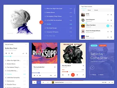 Media widgets multimedia photoshop psd template ui kit web design website widgets