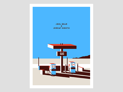 Pit Stop desert gas illustration minimal pit stop poster pump vector