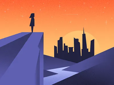 In Search of a Resilient Future blog cliff graphic design illustrator silhouette sunset texture valley vintage