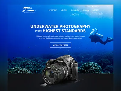 Zen Underwater v1.0 mockup photography website