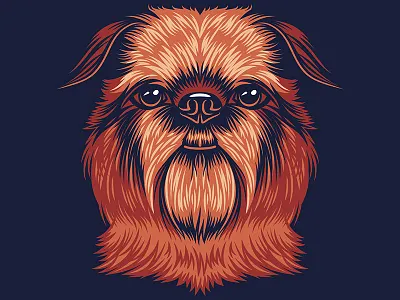 Brussels Griffon Illustration for Golden Doodle Goods™ animal animal art animal lover brussel griffon dog dog illustration dog lover fur graphic tee puppy vector vector illustration