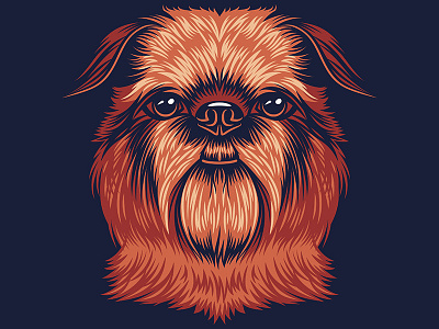Brussels Griffon Illustration for Golden Doodle Goods™ animal animal art animal lover brussel griffon dog dog illustration dog lover fur graphic tee puppy vector vector illustration