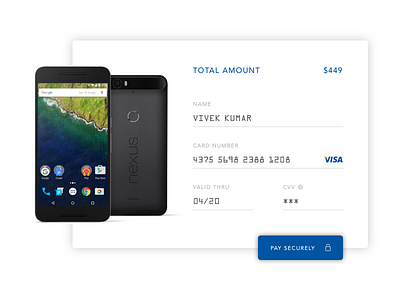 Daily UI #002 - Credit Card Checkout app card checkout credit card dailyui design payment ui ux visa