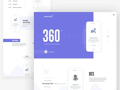Themeunix: 360 Landing age 360 app landing page dribbble best shot illustration landing page template