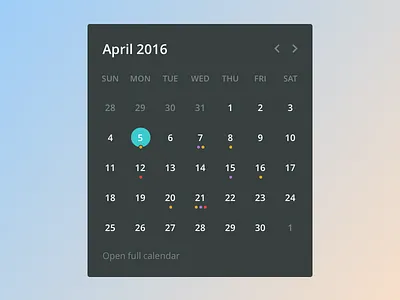 Calendar Widget app application appointment calendar clean date flat interface minimal reminder ui widget