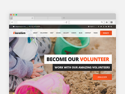 ELEVATION - Charity/Nonprofit/Fundraising Template charity clean design fund raising icon interface logo minimal nonprofit psd template ui