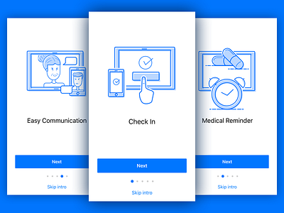 Onboarding blue color offset illustration minimal mobile offset on boarding onboarding outline single color tablet