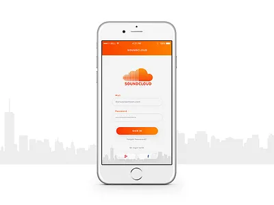 Soundcloud login redesign app design ios iphone login mobile redesign soundcloud ui ux
