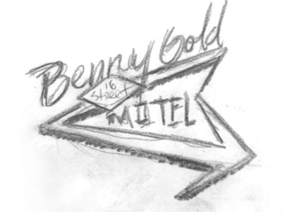 Always Vacant motel paper plane script sign sketch