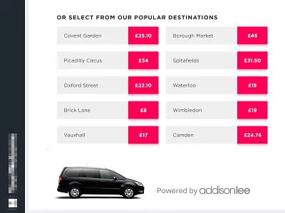 Taxi Booking app grid icons layout service tablet taxi ui ux