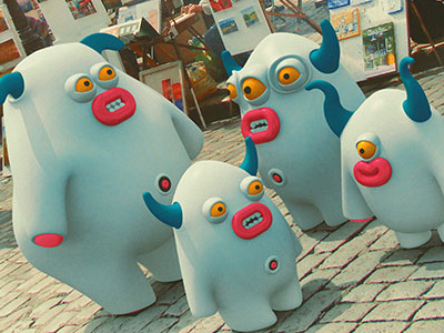 In Montmartre 3d france illustrations monsters montmartre paris