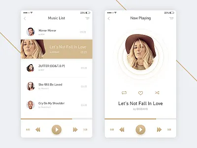 Day 06 - Music concept design concept design gold music ui