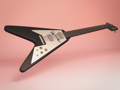 V is for Flying V 3d c4d cinema4d design flying v gibson guitar illustration jay reatard retro vintage
