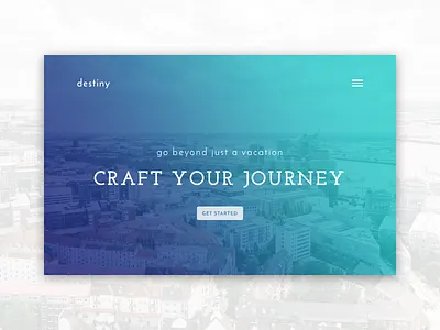 Daily UI #003 - Landing Page (above the fold) blue color concept dailyui design landing page travel ui ux web web design website