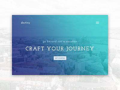 Daily UI #003 - Landing Page (above the fold) blue color concept dailyui design landing page travel ui ux web web design website