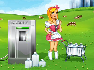adMilk 3 2d art business company design graphic illustration milk sketches vector