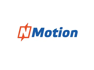 NMotion Logo accelerator brand lincoln lnk logo logo design mark nebraska nicks nmotion startup wordmark