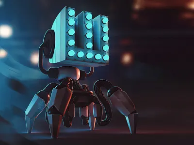 W-bot c4d cinema 4d concept concept art digital art illustration photoshop scifi type w